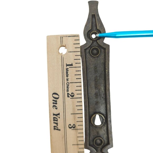 2 Metal Pull Knob w Backplate Vtg Cabinet Drawer Funiture Hardware National Lock - Picture 13 of 13